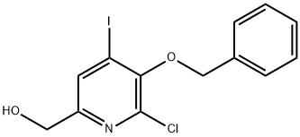 5-苄氧基-6-氯-4-碘吡啶-2-甲醇,6-氯-4-碘-5-苄氧基吡啶-2-甲醇 结构式