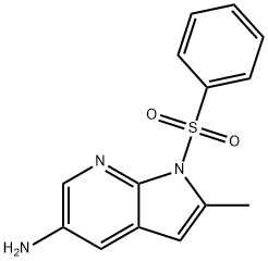 1H-Pyrrolo[2,3-b]pyridin-5-aMine, 2-Methyl-1-(phenylsulfonyl)- 结构式