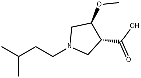 (3R,4S)-4-甲氧基-1-(3-甲基丁基)吡咯烷-3-羧酸 结构式