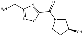 (3S)-1-{[3-(aminomethyl)-1,2,4-oxadiazol-5-yl]carbonyl}pyrrolidin-3-ol(SALTDATA: FREE) 结构式