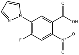 2-硝基-4-氟-5-(1-吡唑基)苯甲酸 结构式