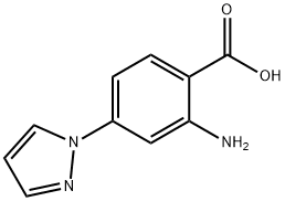 2-氨基-4-(1-吡唑基)苯甲酸 结构式