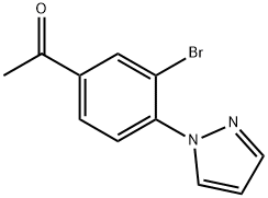 3-溴-4-(1-吡唑基)苯乙酮 结构式