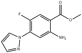 2-氨基-4-(1-吡唑基)-5-氟苯甲酸甲酯 结构式