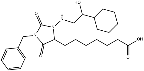 3-[(2-环己基-2-羟乙基)氨基]-2,5-二氧代-1-(苯甲基)-4-咪唑啶庚酸 结构式