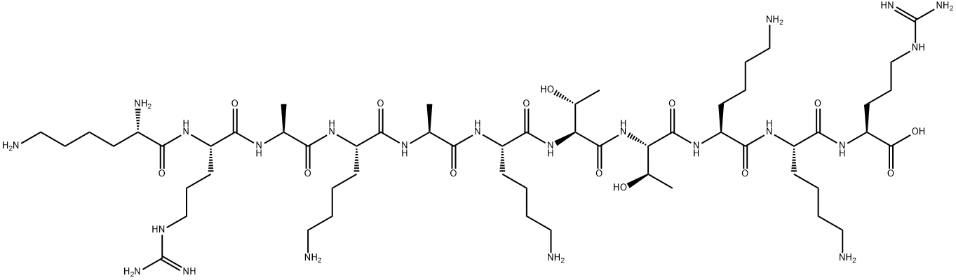 lysyl-arginyl-alanyl-lysyl-alanyl-lysyl-threonyl-threonyl-lysyl-lysyl-arginine 结构式
