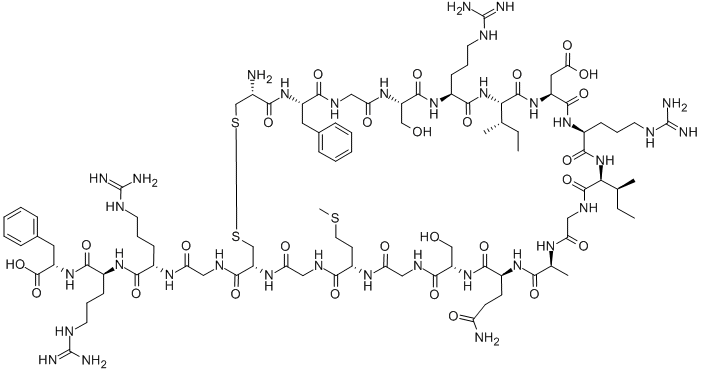 CYS-PHE-GLY-SER-ARG-ILE-ASP-ARG-ILE-GLY-ALA-GLN-SER-GLY-MET-GLY-CYS-GLY-ARG-ARG-PHE (DISULFIDE BRIDGE: CYS1-CYS17) 结构式