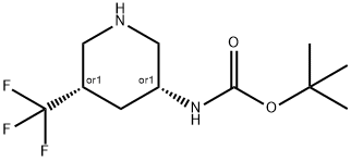 顺式-3-(BOC-氨基)-5-(三氟甲基)哌啶 结构式