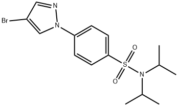 N,N-DIISOPROPYL 4-(4-BROMOPYRAZOL-1-YL)BENZENESULFONAMIDE 结构式