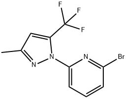 2-BROMO-6-(3-METHYL-5-TRIFLUOROMETHYLPYRAZOL-1-YL)PYRIDINE 结构式