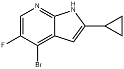 1H-Pyrrolo[2,3-b]pyridine, 4-broMo-2-cyclopropyl-5-fluoro- 结构式