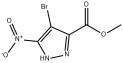 4-溴-3-硝基-1H-吡唑-5-羧酸甲酯 结构式