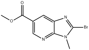 2-溴-3-甲基-3H-咪唑并[4,5-B]吡啶-6-羧酸甲酯 结构式