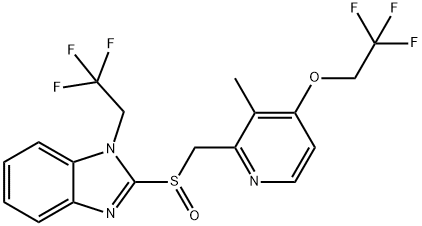 2-[ [(3-甲基-4-(2,2,2-三氟乙氧基)-2-吡啶基)甲基]亚硫酰基]-1-(2,2,2-三氟乙基)-苯并咪唑 结构式