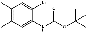 (2-溴-4,5-二甲基苯基)氨基甲酸叔丁酯 结构式