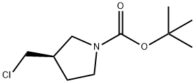 (3R)-3-(氯甲基)-1-吡咯烷羧酸叔丁酯 结构式