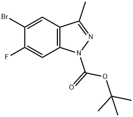 5-溴-6-氟-3-甲基-1H-吲唑-1-甲酸叔丁酯 结构式