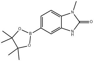 1-甲基-5-(4,4,5,5-四甲基-1,3,2-二氧杂硼杂环戊烷-2-基)-1,3-二氢-2H-苯并[D]咪唑-2-酮 结构式