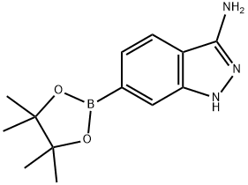 6-(4,4,5,5-四甲基-1,3,2-二氧杂环己硼烷-2-基)-3-氨基-1H-吲唑 结构式