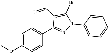5 - 溴-3 - (4 - 甲氧基苯基)-1 - 苯基- 1H -吡唑-4 - 甲醛 结构式