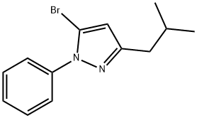 5 - 溴-3 - 异丁基-1 - 苯基- 1H -吡唑 结构式