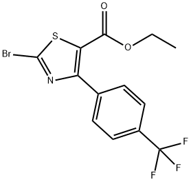 5-Thiazolecarboxylic acid, 2-broMo-4-[4-(trifluoroMethyl)phenyl]-, ethyl ester 结构式