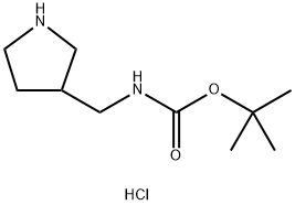 N-[(吡咯烷-3-基)甲基]氨基甲酸叔丁酯盐酸盐 结构式