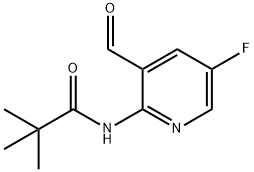 N-(5-氟-3-甲酰基吡啶-2-基)新戊酰胺 结构式