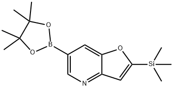 6-(4,4,5,5-四甲基-1,3,2-二氧杂环戊硼烷-2-基)-2-(三甲基甲硅烷基)呋喃[3,2-B]吡啶 结构式