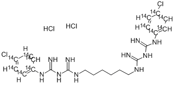 CHLORHEXIDINE-RING-UL-14C DIHYDROCHLORIDE 结构式