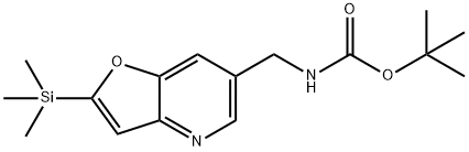 ((2-(三甲基甲硅烷基)呋喃[3,2-B]吡啶-6-基)甲基)氨基甲酸叔丁酯 结构式