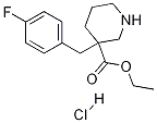 3-(4-氟苄基)哌啶-3-羧酸乙酯盐酸盐 结构式