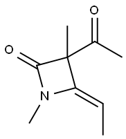 2-Azetidinone, 3-acetyl-4-ethylidene-1,3-dimethyl-, (Z)- (9CI) 结构式