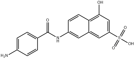 7-(4-氨基苯甲酰胺基)-4-羟基萘-2-磺酸 结构式