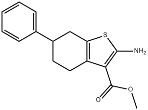 2-氨基-6-苯基-4,5,6,7-四氢-1-苯并噻吩-3-甲酸甲酯 结构式