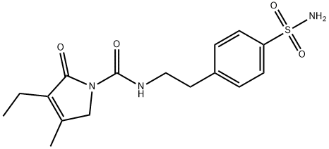 4-[2-(3-乙基-4-甲基-2-氧代-3-吡咯啉-1-甲酰胺基)乙基]-苯磺酰胺 结构式