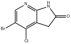 2H-Pyrrolo[2,3-b]pyridin-2-one,5-broMo-4-chloro-1,3-dihydro- 结构式