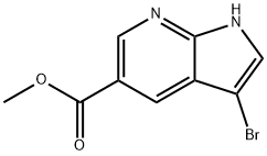 3-溴-1H-吡咯并[2,3-B]吡啶-5-羧酸甲酯 结构式