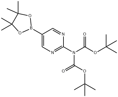 2-(N,N-二BOC-氨)嘧啶-5-硼酸,频哪醇酯 结构式