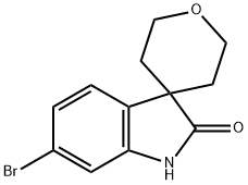 6-溴螺[1H-吲哚-3,4'-氧杂环己烷]-2-酮 结构式