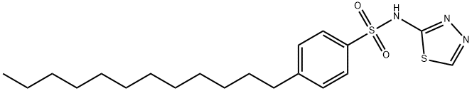 4-十二烷基-N-1,3,4-噻二唑-2-基苯磺酰胺 结构式