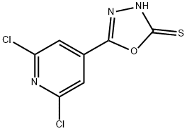 5-(2,6-二氯-4-吡啶)-1,3,4-噁二唑-2-硫醇 结构式