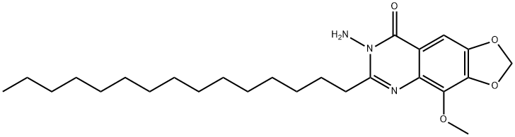 1,3-Dioxolo[4,5-g]quinazolin-8(7H)-one,  7-amino-4-methoxy-6-pentadecyl- 结构式