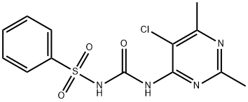 5-Chloro-2,4-dimethyl-6-(([(phenylsulfonyl)amino]carbonyl)amino)pyrimi dine 结构式