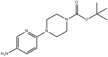 4-(5-氨基吡啶-2-基)哌嗪-1-羧酸叔丁酯 结构式