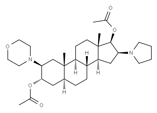 2(4-吗啉基)-16-(1-吡咯基)-雄甾-3,17-二醇二乙酸酯 结构式