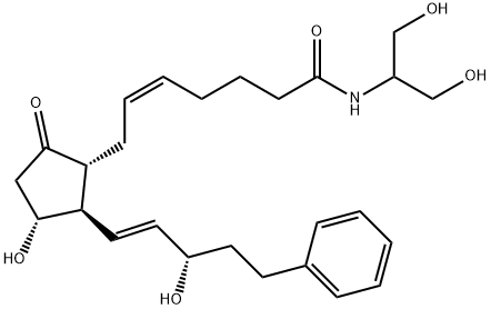 (5Z)-N-[2-羟基-1-(羟基甲基)乙基]-7-[(1R,2R,3R)-3-羟基-2-[(1E,3S)-3-羟基-5-苯基-1-戊烯-1-基]-5-氧代环戊基]-5-庚烯酰胺 结构式