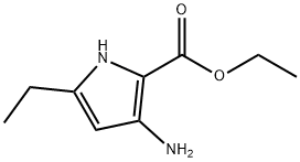 3-氨基-5-乙基-1H-吡咯-2-甲酸乙酯 结构式
