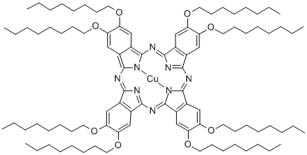 2,3,9,10,16,17,23,24-八(辛氧基)-29H,31H-酞菁铜 结构式