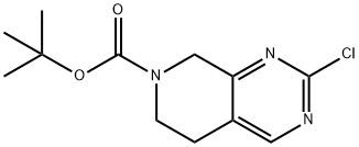2-氯-5H,6H,7H,8H-吡啶并[3,4-D]嘧啶-7-羧酸叔丁酯 结构式